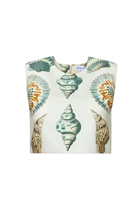 Vest with shell pattern on a white background