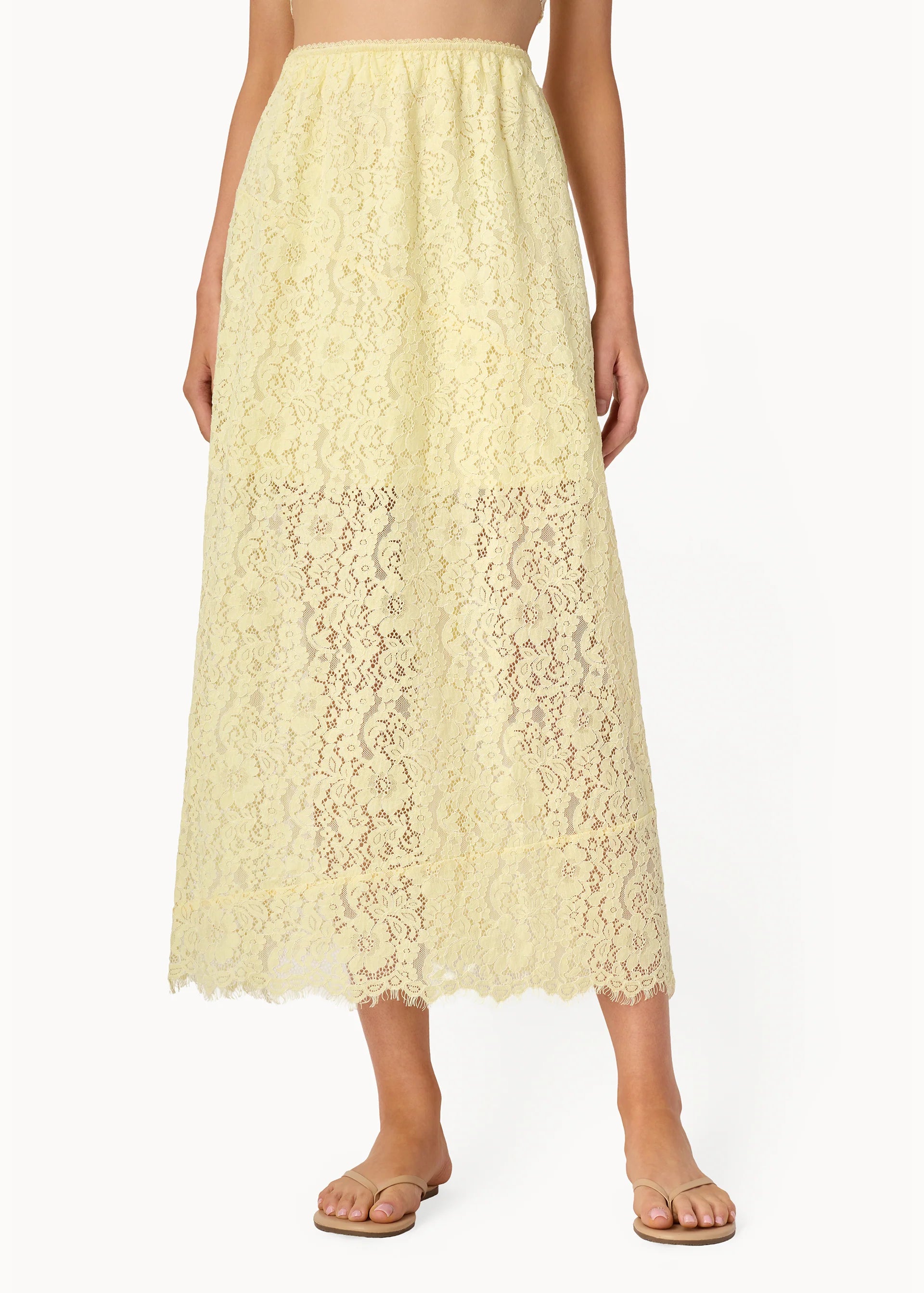 Effie Lace Midi Skirt front