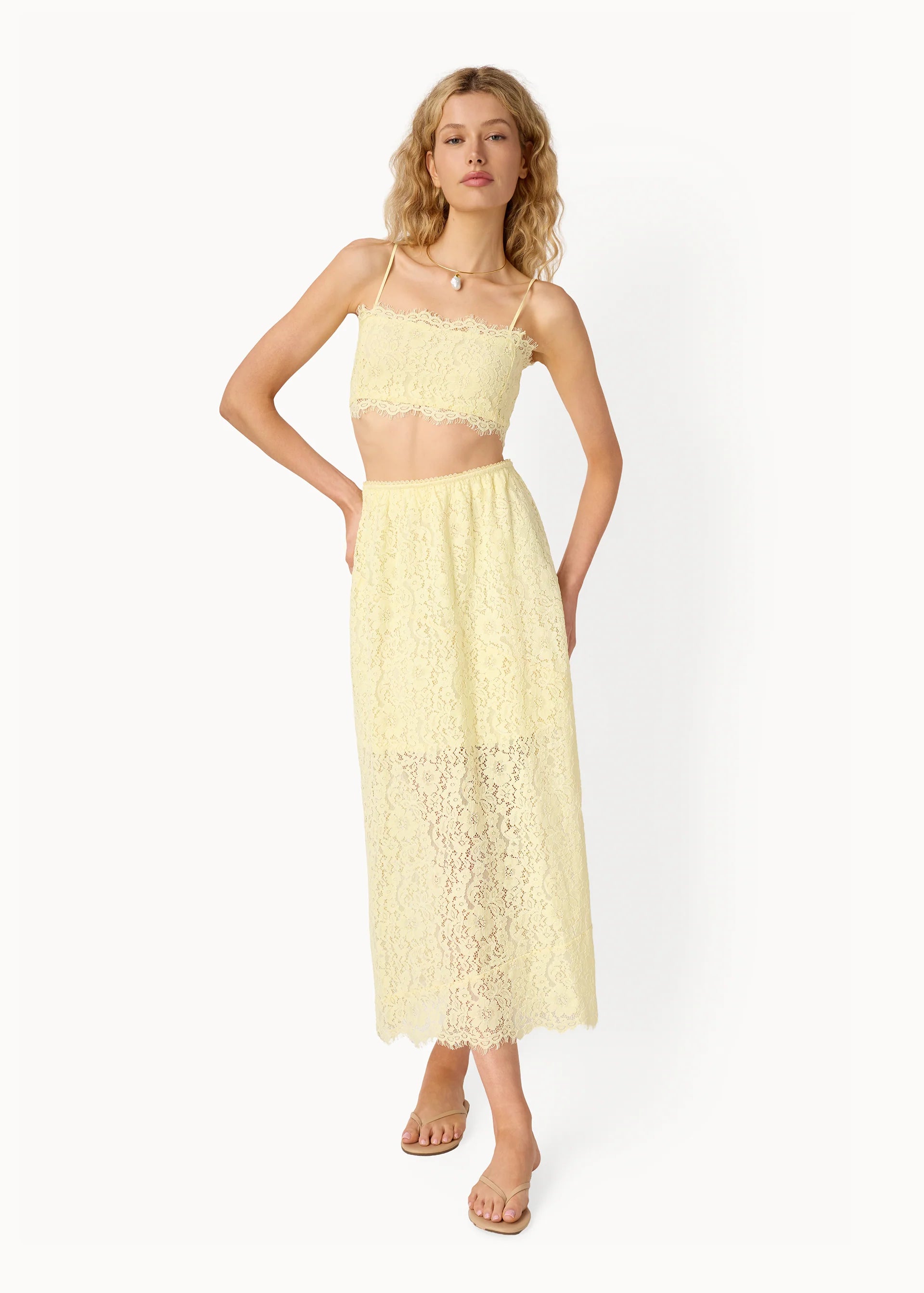 Effie Lace Midi Skirt full body front