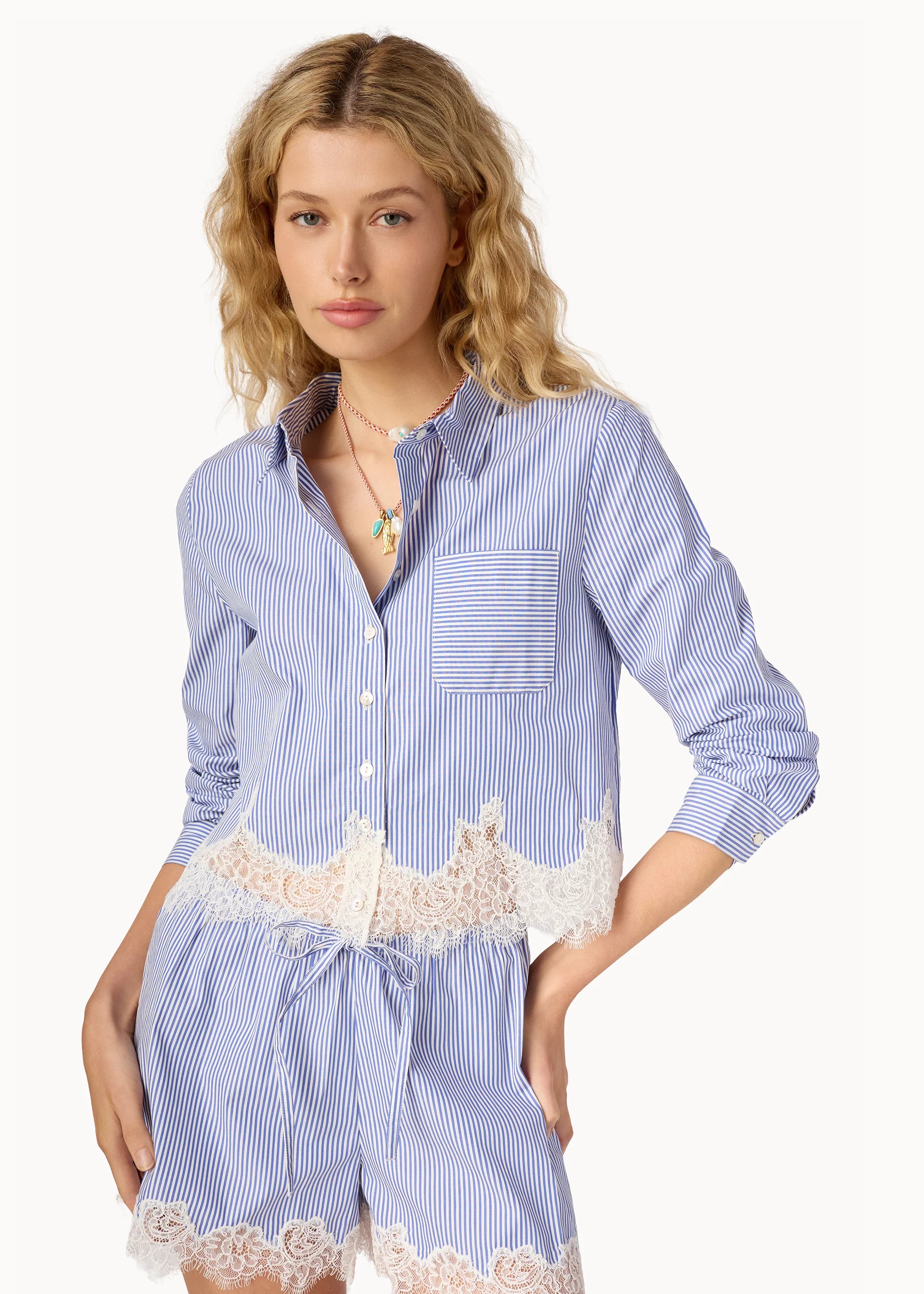 Luisa Cropped Button Down front view