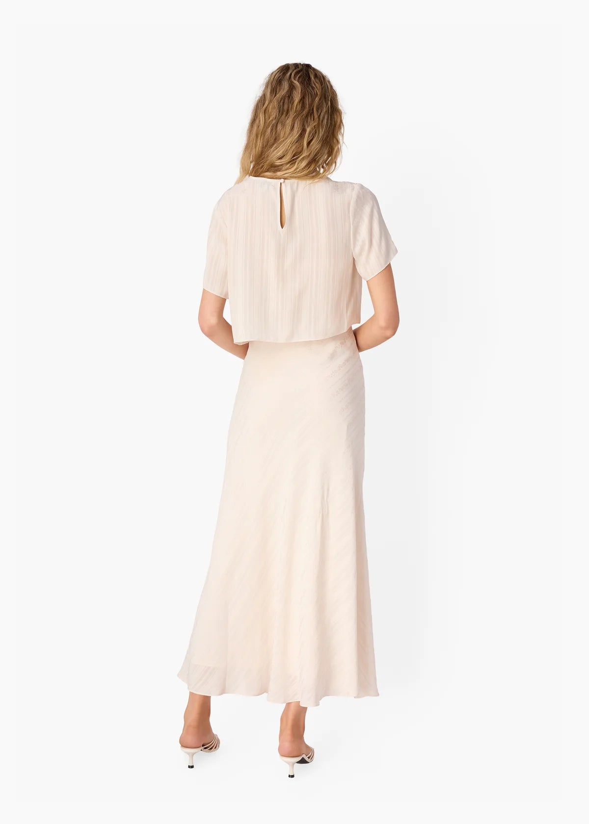 Josey Jacquard Stripe Tee with Piper Jacquard Stripe Skirt, back