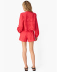 Kalena Cotton Blouse and Jomi Mid Rise Cotton Short full body back