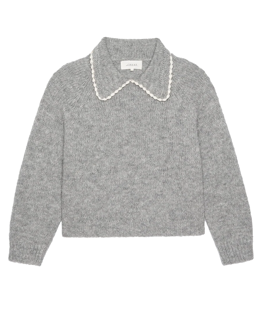 grey cardigan with a white background