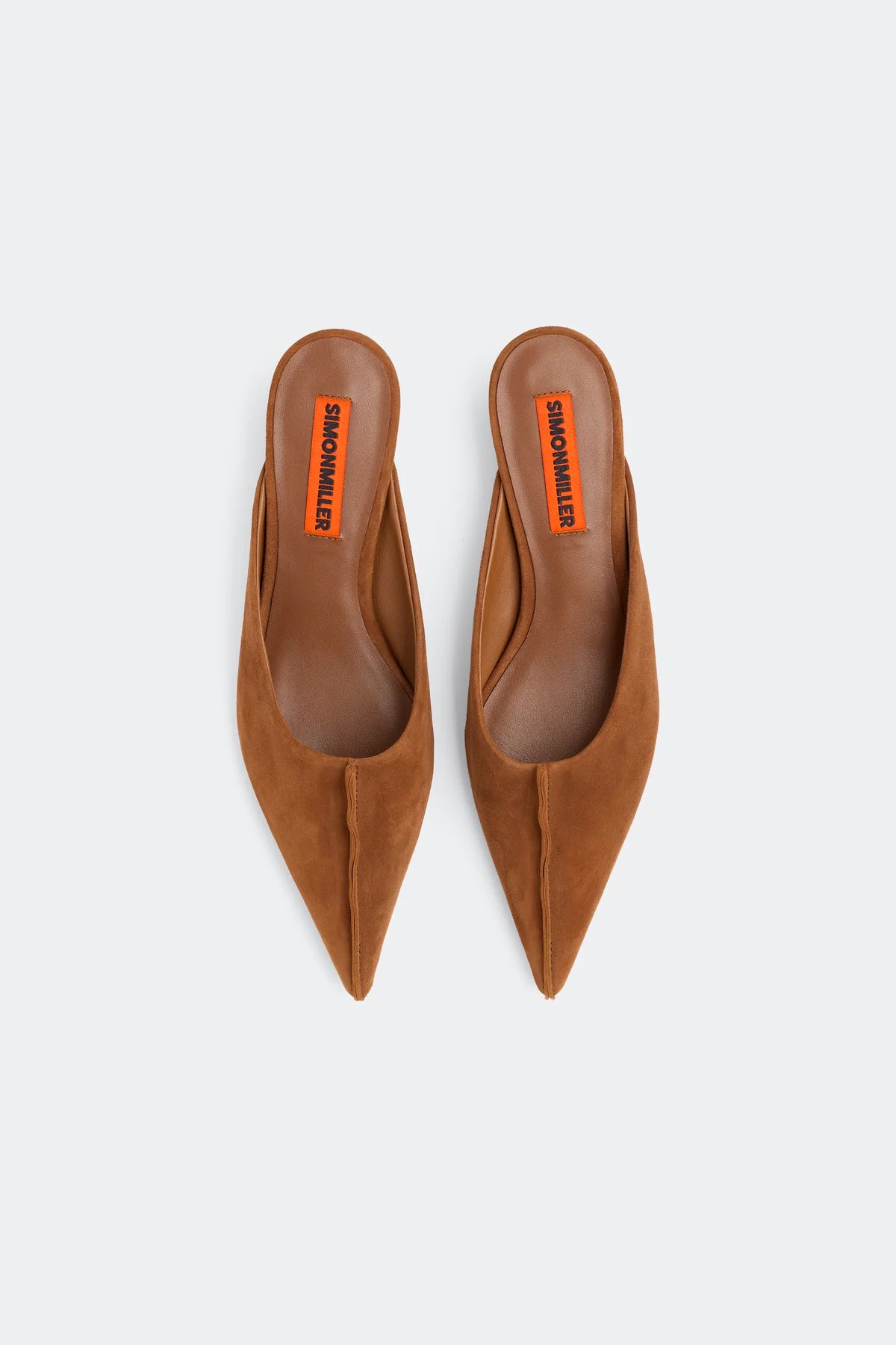 Suede Arrow Mule aerial view