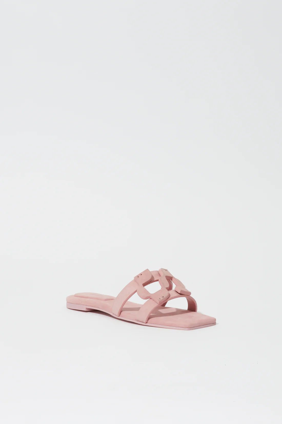 Monogram Suede Flat Slide front/side