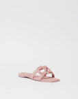 Monogram Suede Flat Slide front/side
