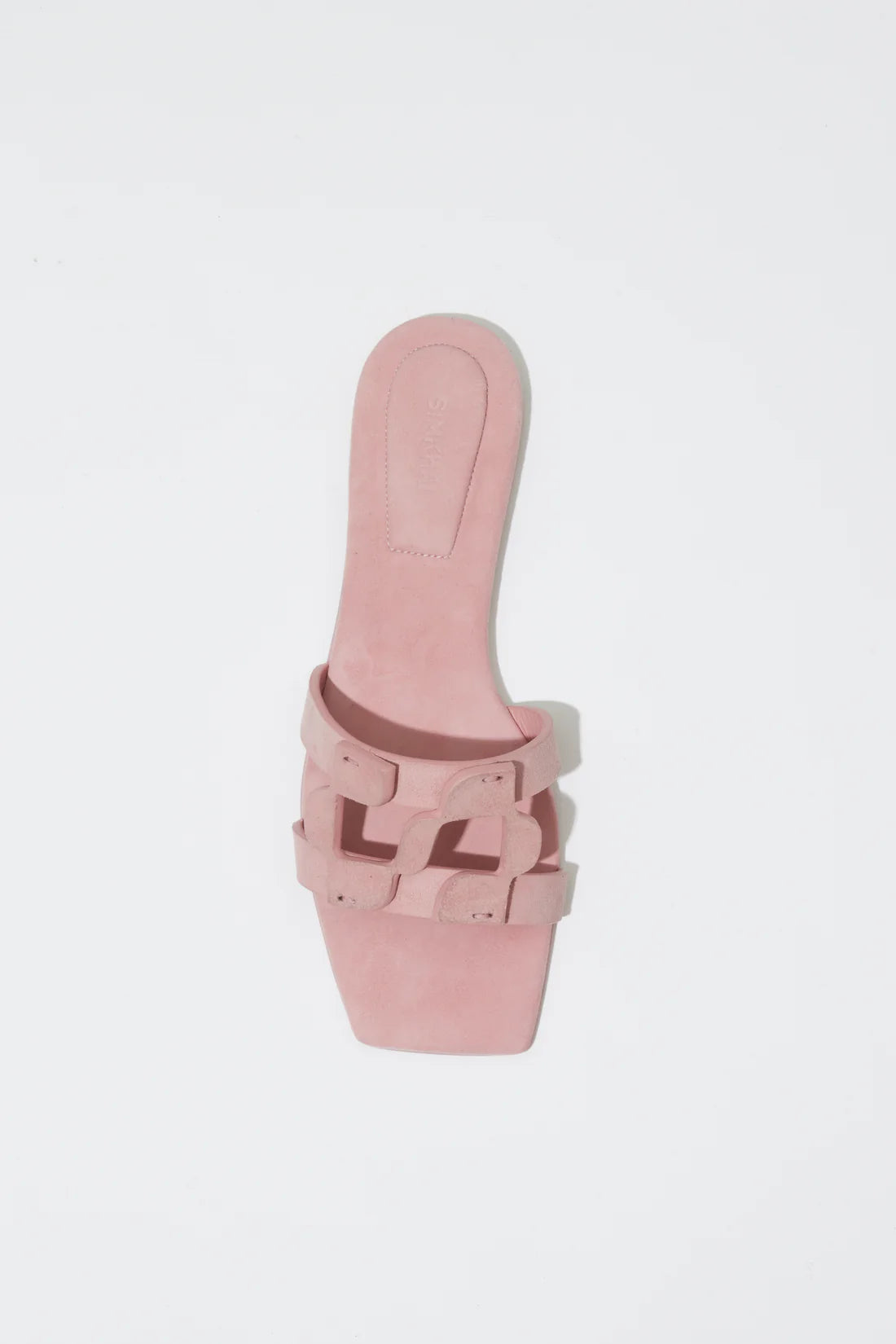 Monogram Suede Flat Slide top view