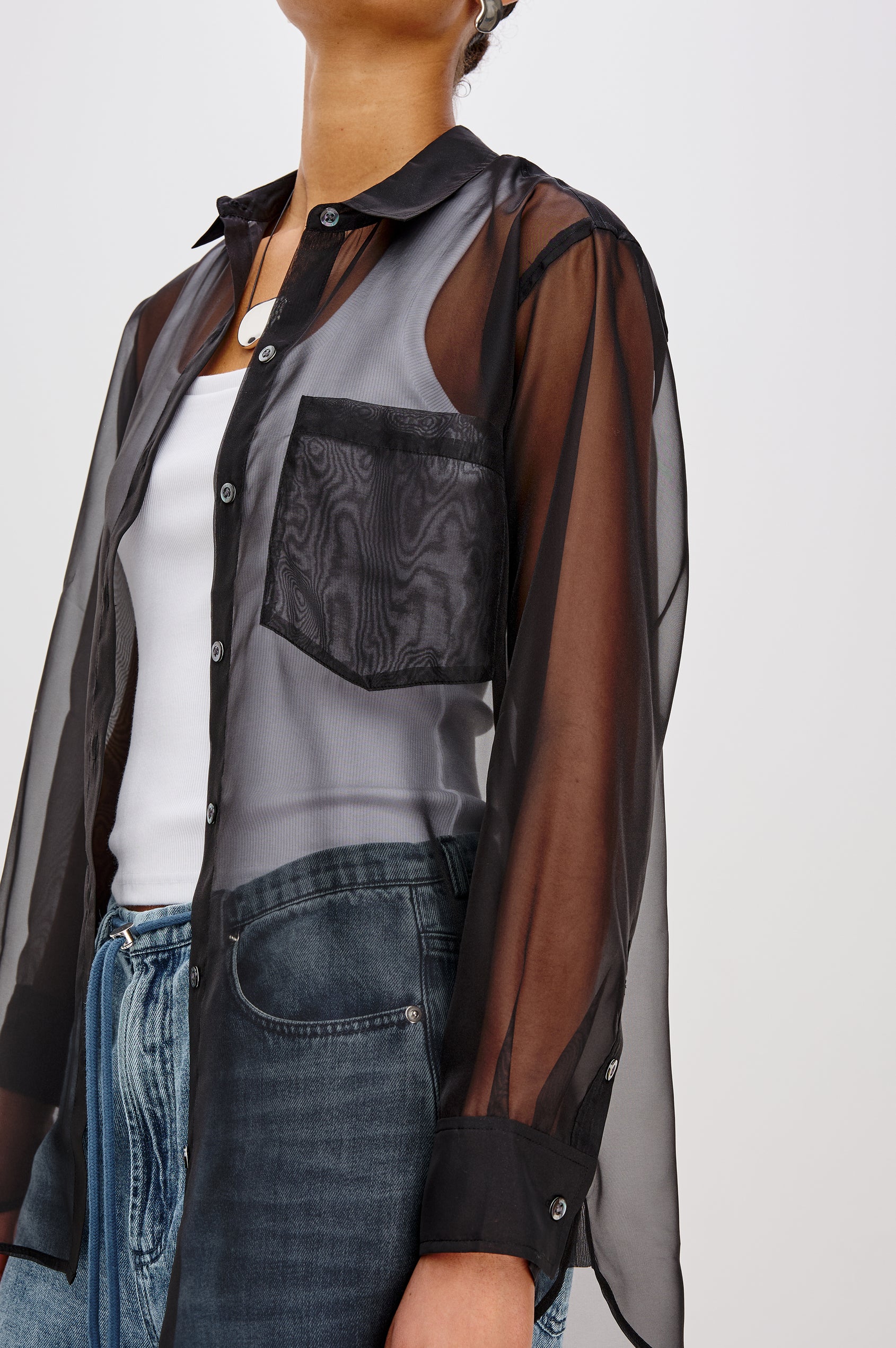 Sofiya Sheer Top close up