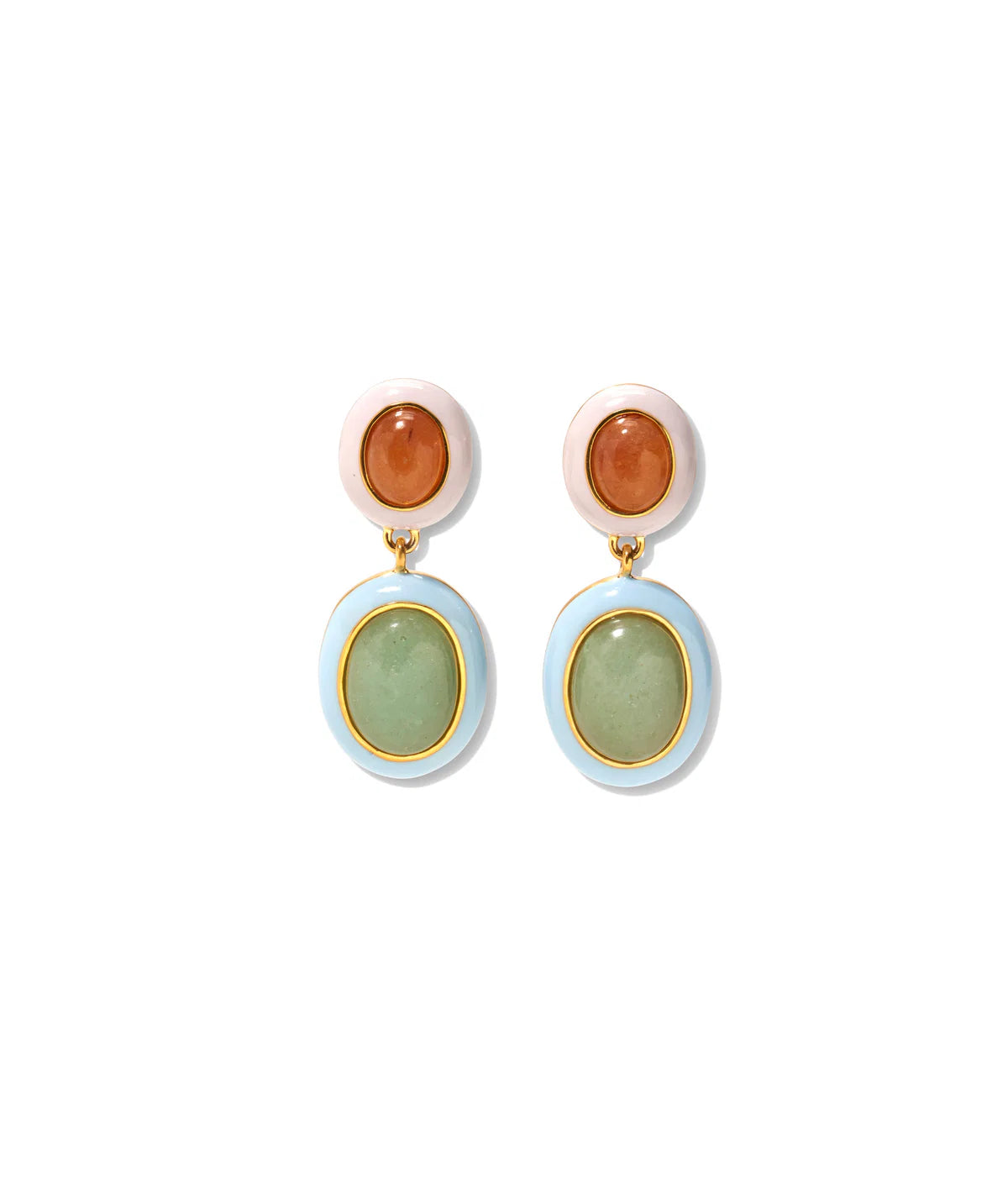 Papaya Earring in Aventurine side by side