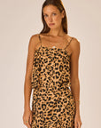 Fern Cami Top in Leopard Cotton close up front view