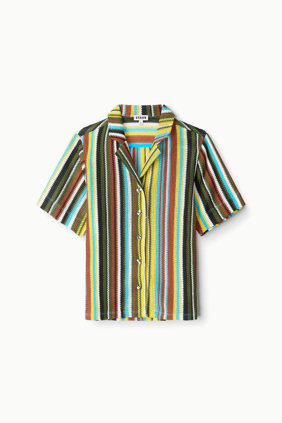 Multicolored striped shirt on a white background
