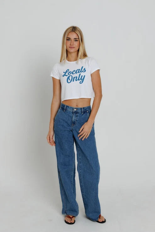 Locals Only Tiny Tee full body front view on model