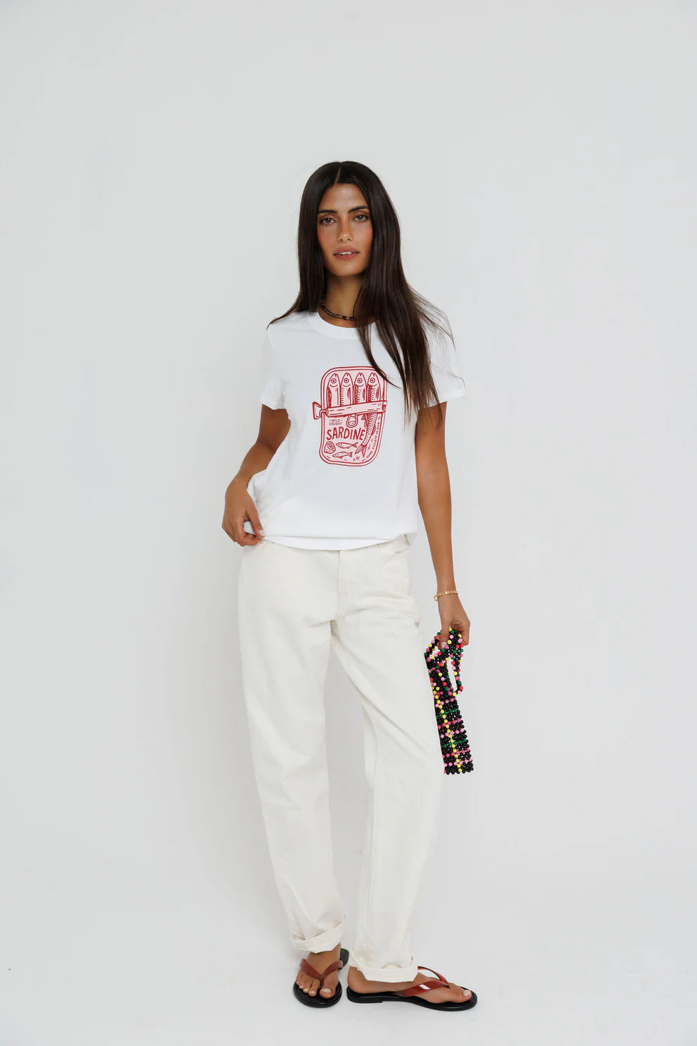 Sardine Summer Femme Crew full body front view on model