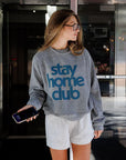 Stay Home Club Raglan Crew front 