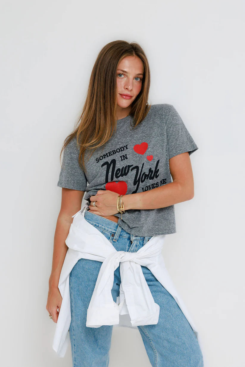 Somebody in NY Loves Me Tee close up