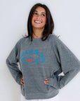 Catch of the Day Raglan Crew close up