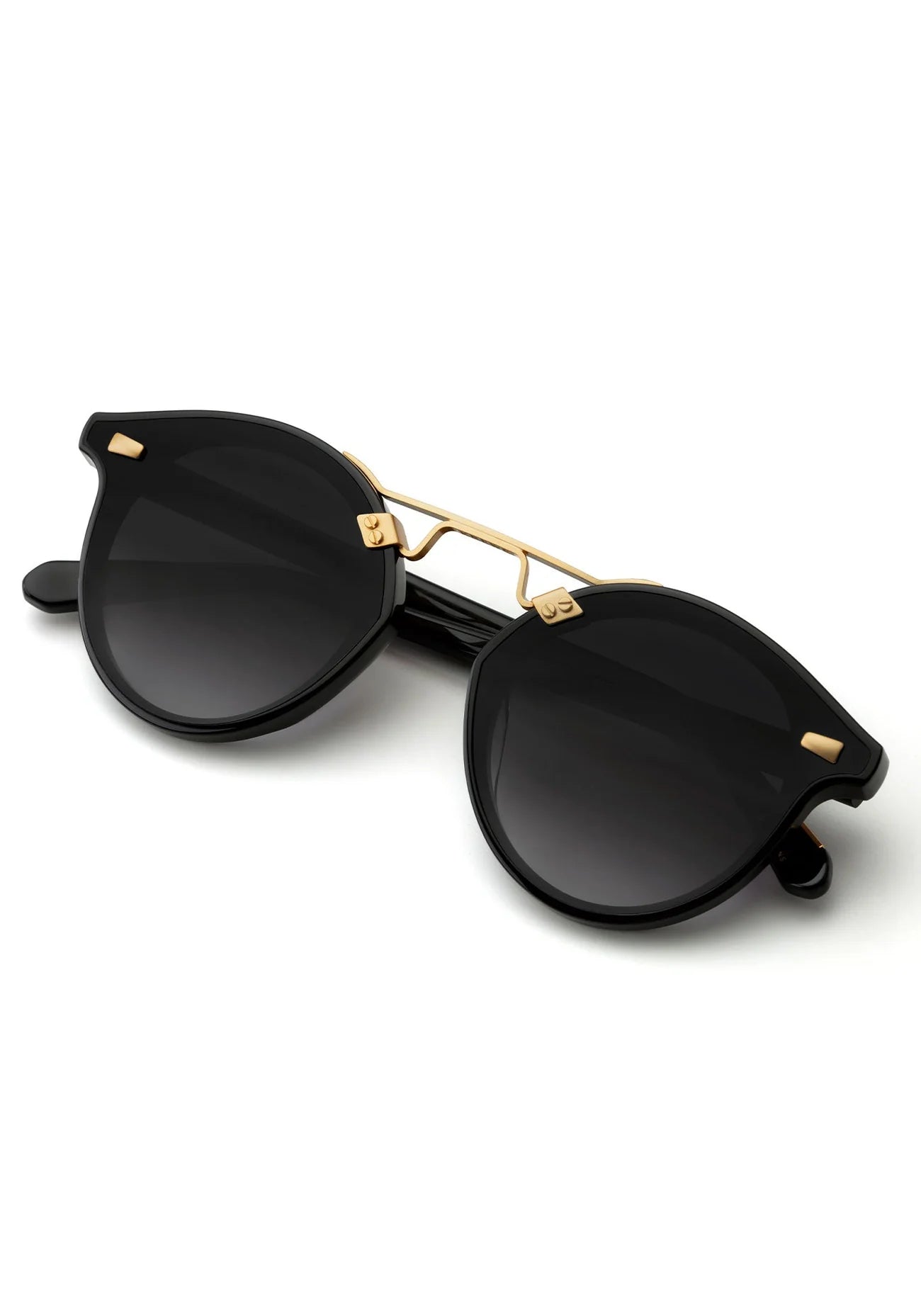 STL Nylon Black + Shadow 24k Polarized Sunglasses folded