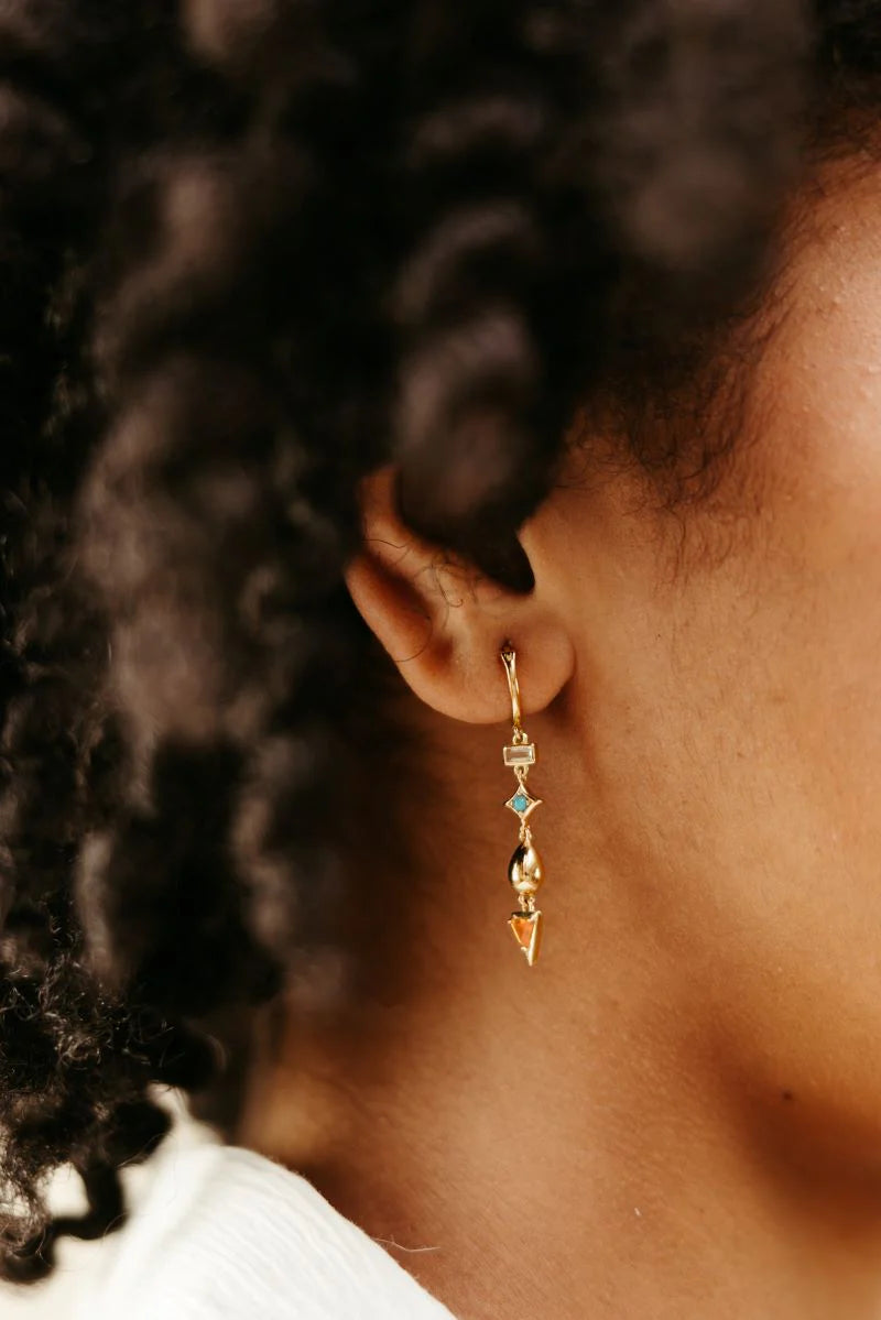 Get Down Earrings on model close up