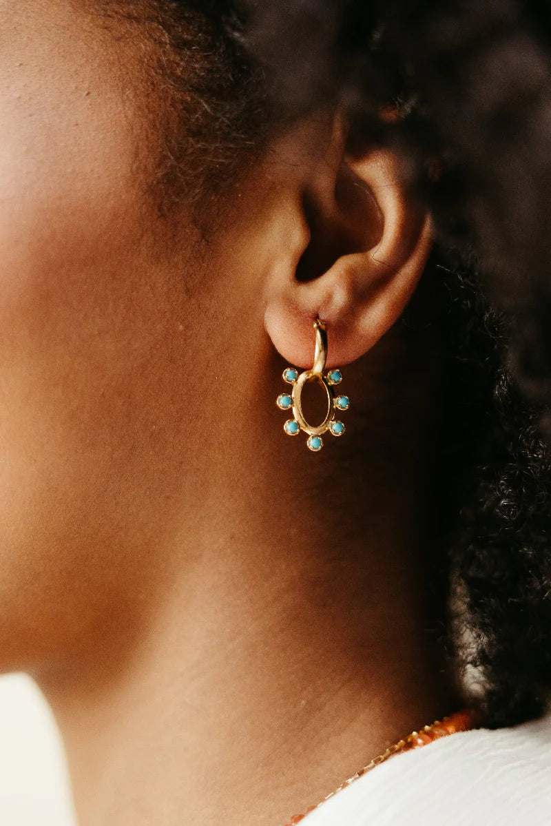Dolly Hoops on ear close up