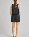 Lodi Cropped Tank Black and Paige Pull-on Short full body back