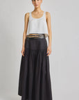Lodi Cropped Tank White with black maxi skirt