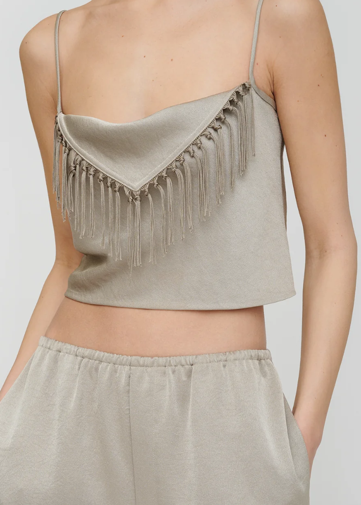 Lainey Crisp Satin Top close up front