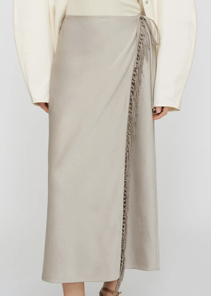 Gargi Crisp Satin Skirt super close up front