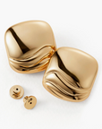 Rue Earrings Gold with backs