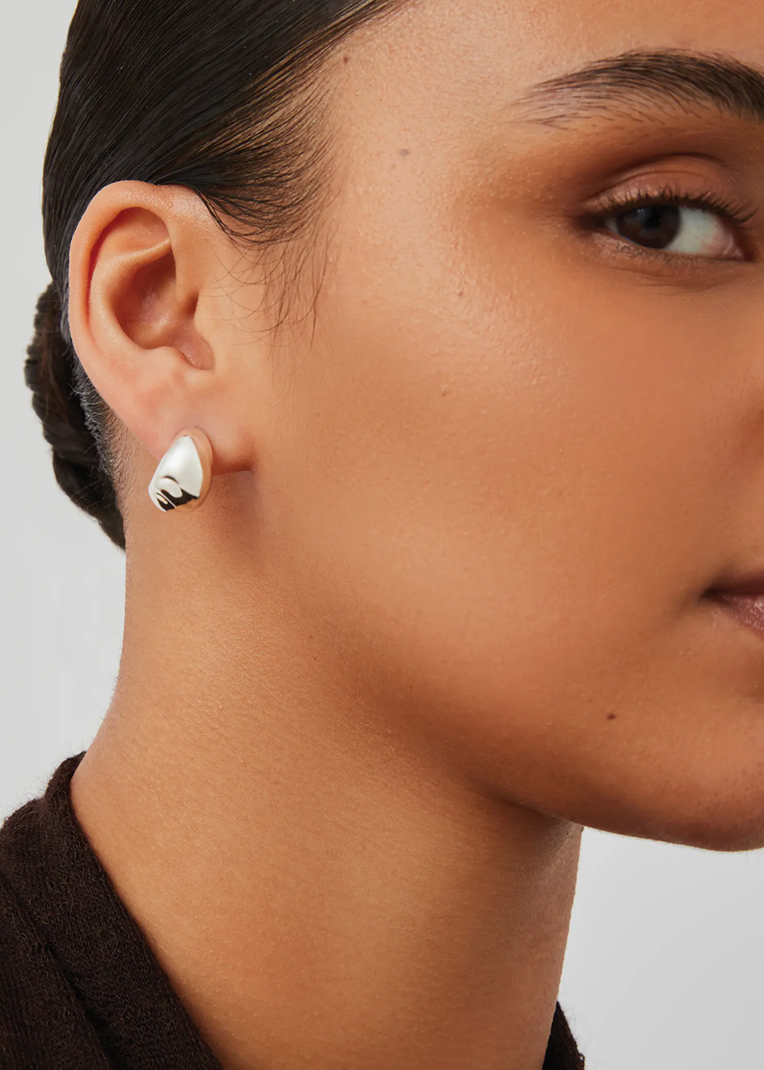 Nelle Hoops Silver on model