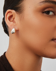 Nelle Hoops Silver on model