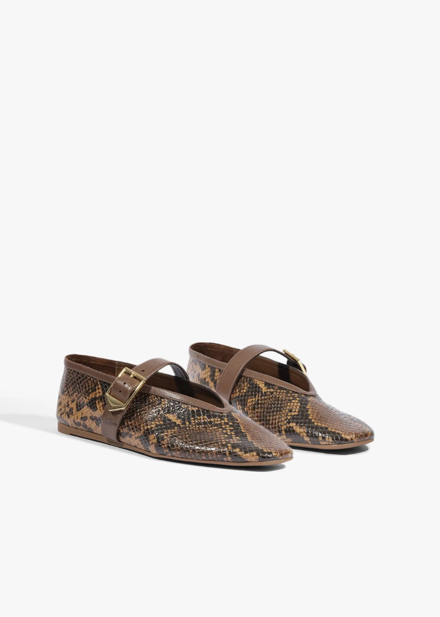 Vick Buckle Leather Ballet Flat side by side