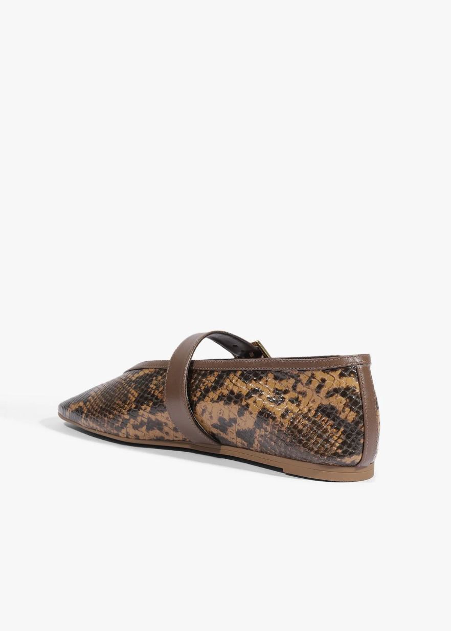 Vick Buckle Leather Ballet Flat side/back view