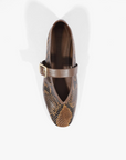 Vick Buckle Leather Ballet Flat top view