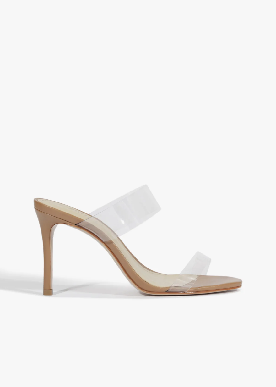 Ariella Clear Strap Heel in Brown