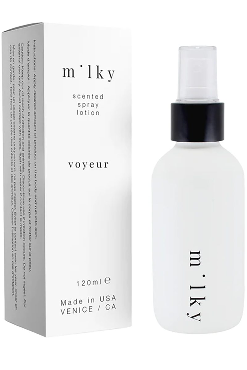 Riddle Voyeur Spray Lotion | 4ounce Spray Lotion next to box
