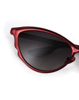 Solange Sunglasses Scarlet Chroma + Bordeaux close up scallop detail