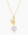 Solario Sundial Blue Lace Necklace close up