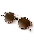 ST. LOUIS Matte Oyster 24K Sunglasses folded