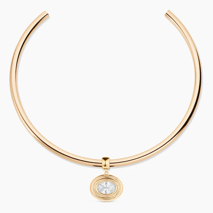 Starlet Oval Choker Necklace by itself