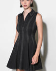 Sydney Topstitch Flare Mini Dress