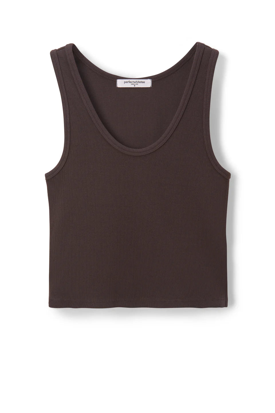 Brown tank top on a white background front product view