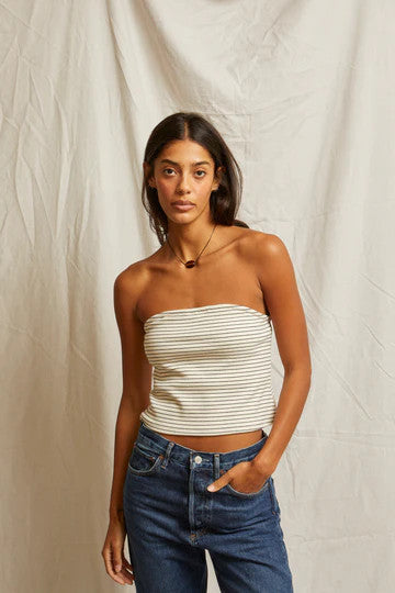 Perfect White Tee Talula Stripe Tube Top front