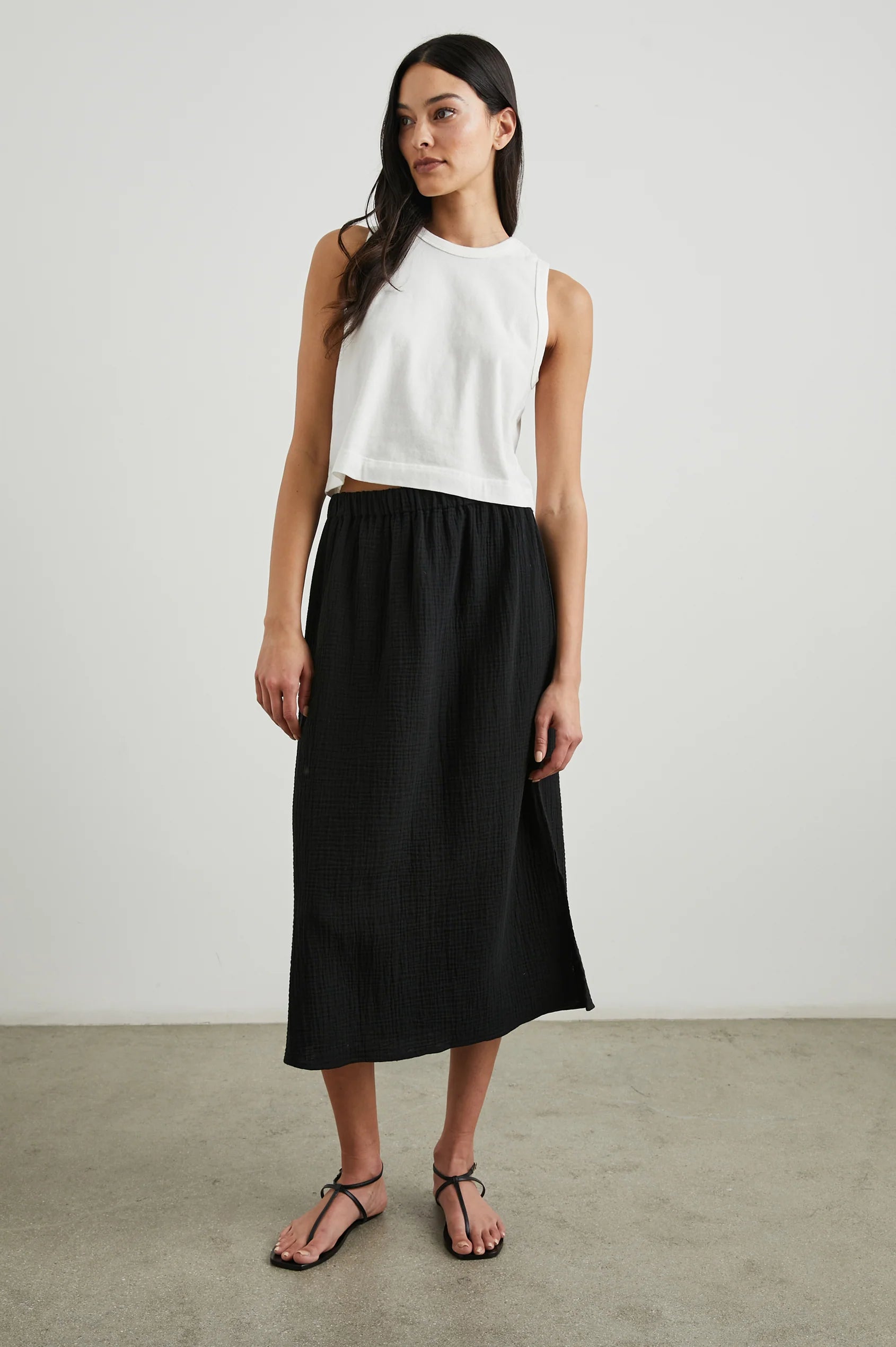 The Boxy Tank in Porcelain full body front
