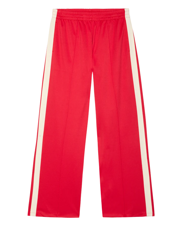 The Wide Leg Track Pant laid flat
