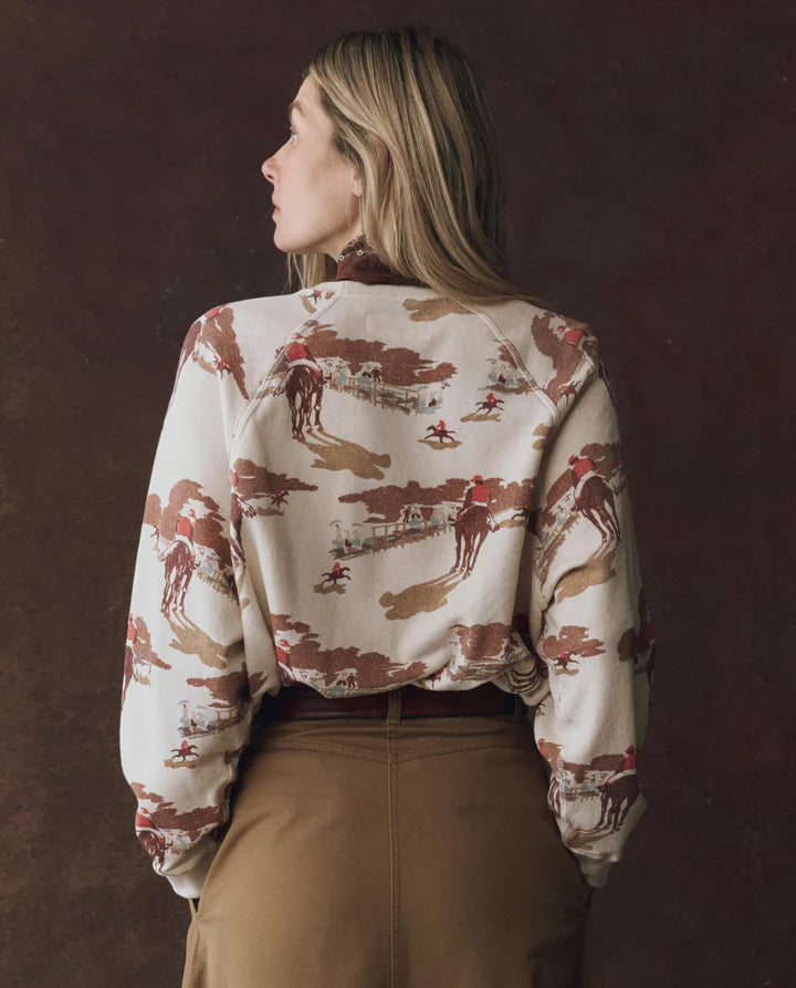The Slouch Sweatshirt Riding Horses Print back
