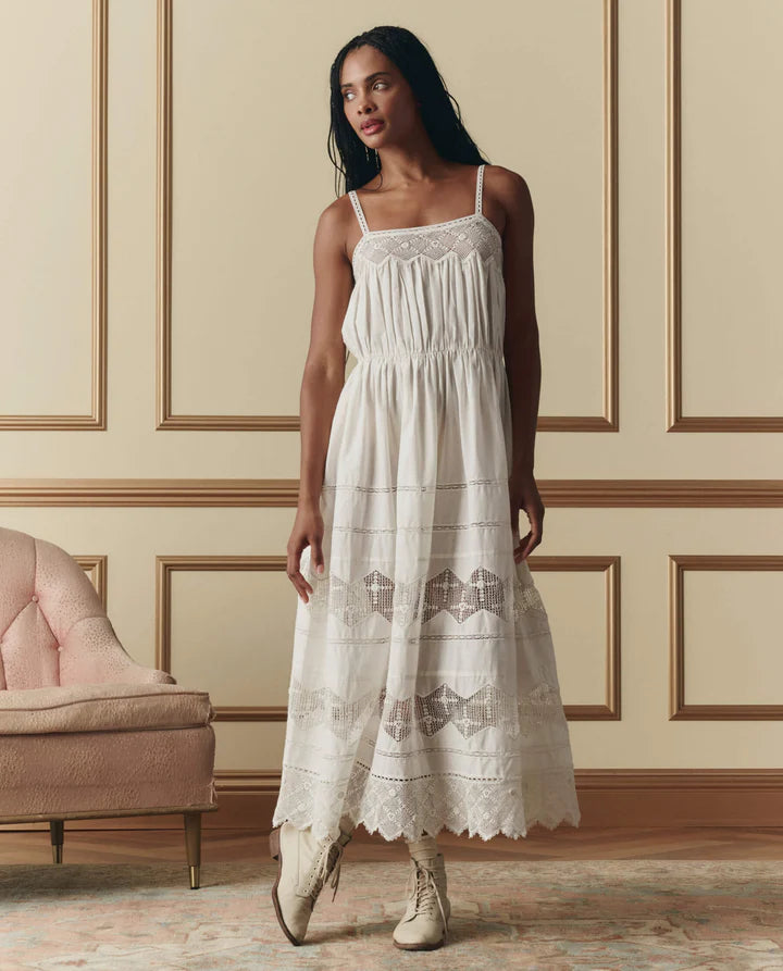 The Rosette Crochet Dress full body front