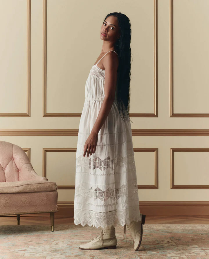 The Rosette Crochet Dress full body side