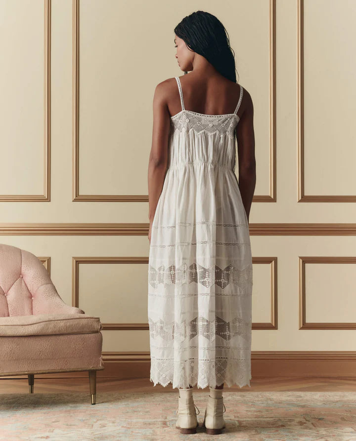 The Rosette Crochet Dress full body back