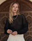 The Crochet Pullover Black front
