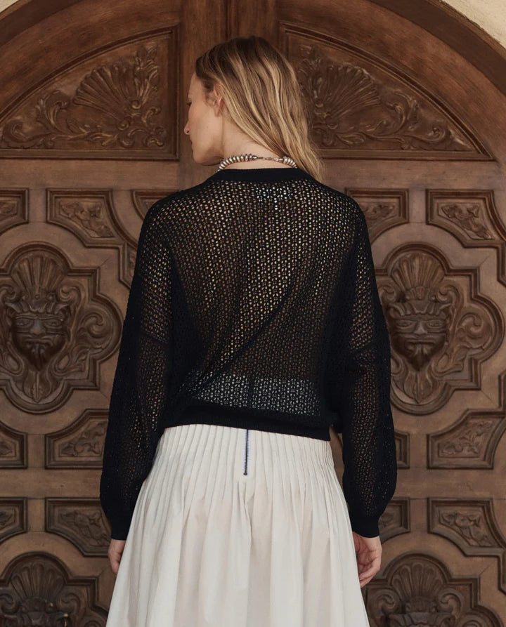 The Crochet Pullover Black back